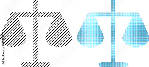 Bild auf Leinwand Pixelated and line vector justice scales legal symbolism in modern digital art s