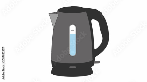 Smart video doorbell illustration with camera and glowing blue button isolated on white background