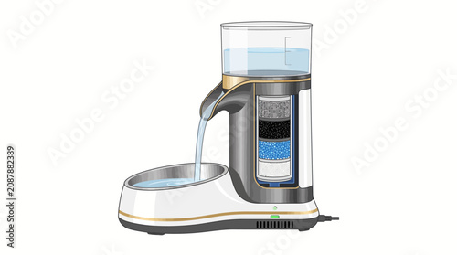 Advanced Automatic Pet Water Dispenser with Integrated Filtration System for Fresh Hydration, Modern Design, and Enhanced Pet Wellness