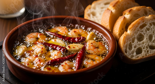 Gambas al Ajillo Shrimp Garlic Chili Oil Spanish Tapas Bread
