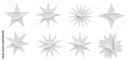 Cuadro en lienzo Handmade paper scrapbook elements with star stickers and textured cutouts for c
