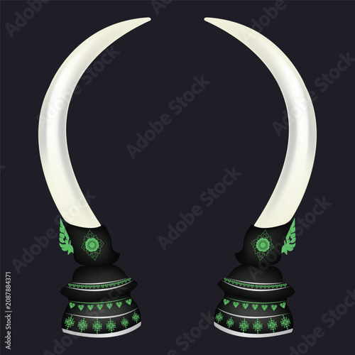Ivory Vector black Background Stock Vector