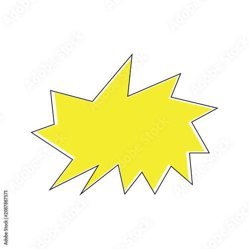Retro pop art yellow explosion frame graphic for advertising, discounts, or cartoon dialogue