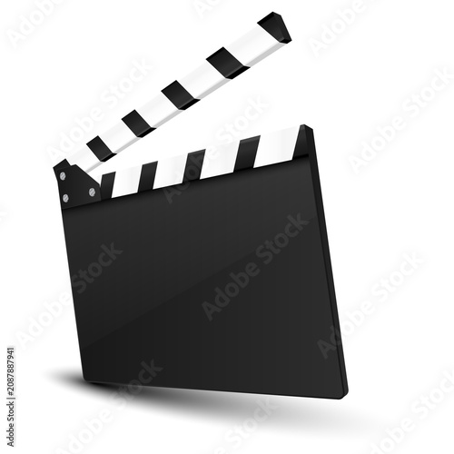 Konstfotografi Black Movie Clapper Board For Cinema And Film Production Isolated On Transparent