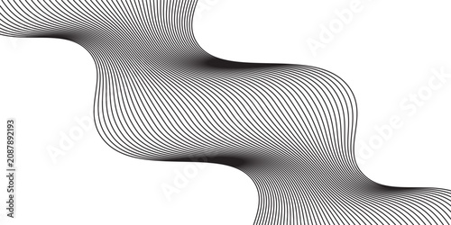 Cuadro en lienzo Black line blend  abstract background withe design