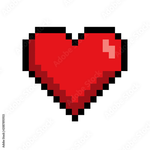8-bit pixel art heart icon