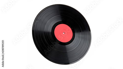 Fotografie Retro vinyl record disc classic music audio isolated on transparent background c