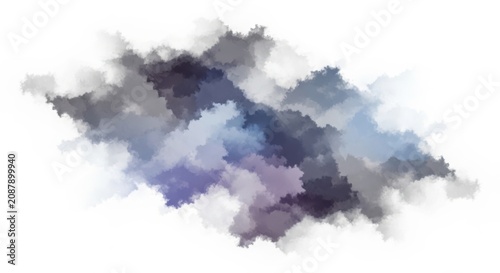 Abstract watercolor splash with cool blue purple and grey tones organic abstract form