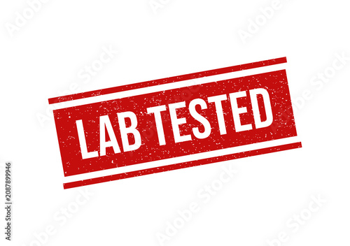 Grunge 'Lab Tested' stamp isolated on transparent background