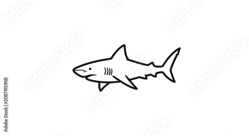 фотографія Minimalist shark outline swimming in side profile