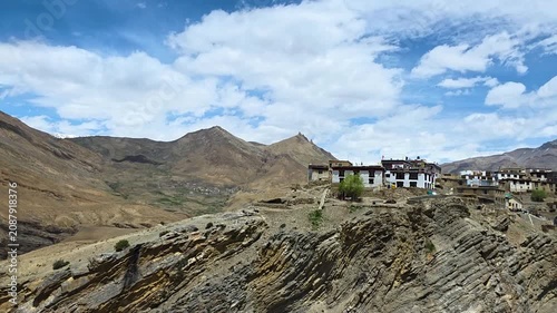 Barren Mountain Landscape Near Kunzum Pass in Himachal Pradesh