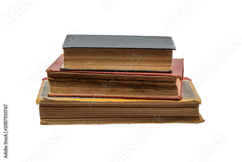 Konstfotografi Three Antique Books on White Background