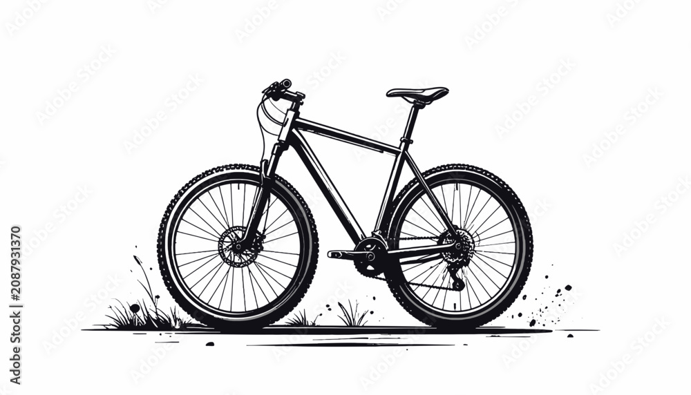 Obraz premium Mountain bike with black tires.