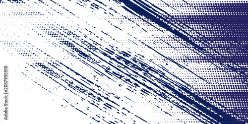 Foto Dots halftone white and blue color pattern gradient grunge texture background