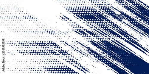 Bild auf Leinwand Dots halftone white and blue color pattern gradient grunge texture background