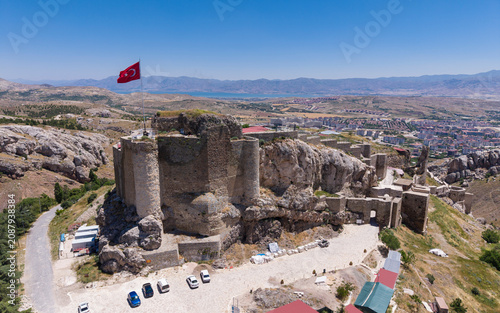 Historic Harput Castle and Panoramic View of Ancient Harput, Elazig, Turkey from Above