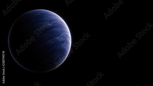 Rogue Planet In Dark Space With Copy Space