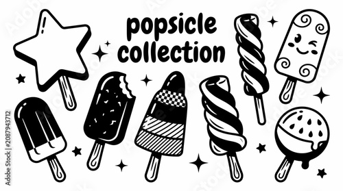 Cuadro en lienzo vibrant collection of frozen popsicles featuring fruit flavors chocolate coated
