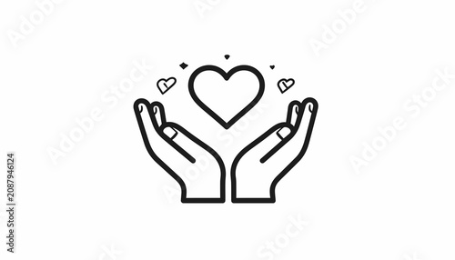 Foto Hands holding a heart symbol.