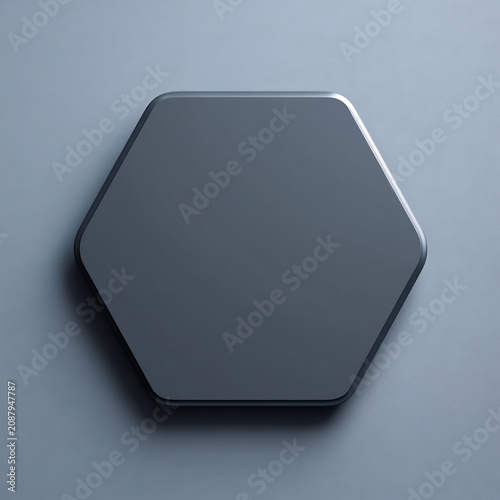 Dark gray hexagon shape with rounded corners for design element