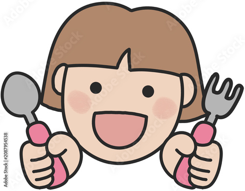 수저 포크 든 아이
