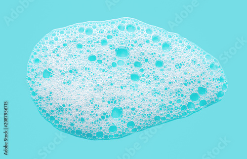 Detergent foam or soap or shaving gel.