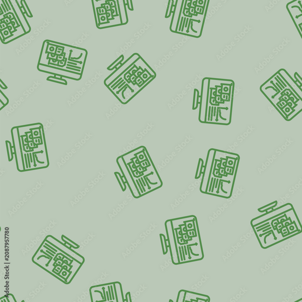 Fototapeta premium hash rate cryptocurrency mining line seamless pattern hash rate cryptocurrency mining thin line illustration