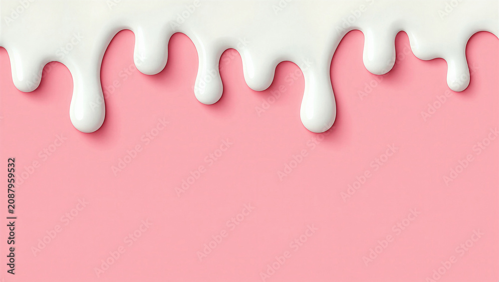 Fotografie White Dripping Liquid on Pink Background