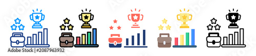 Fotografie Business Excellence Icon Sheet Multiple Style Collection