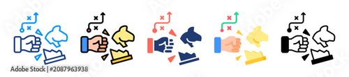 Tableau sur toile Breakthrough Strategy Icon Sheet Multiple Style Collection