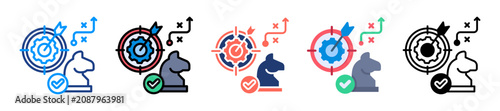 Fotografie Effective Strategy Icon Sheet Multiple Style Collection