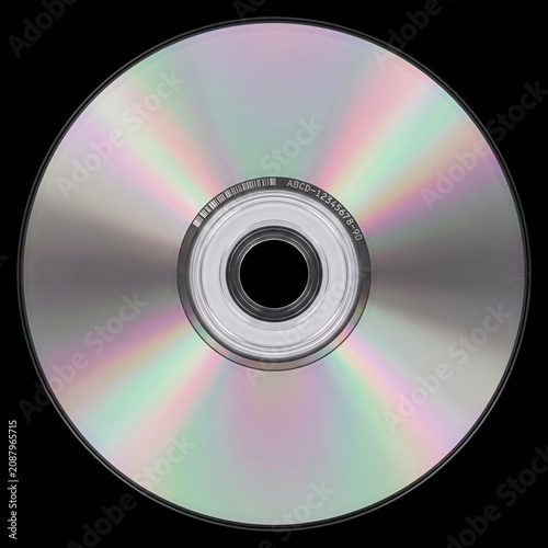 Compact Disc CD with Iridescent Rainbow Color Reflection