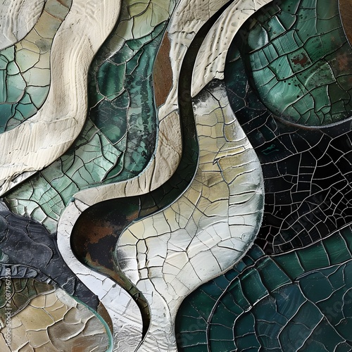 Abstract Layered Topographical Earth Surface Terrain Crack Patterns River View