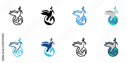 Konstfotografi Peacebuilding icons set multiple style collection