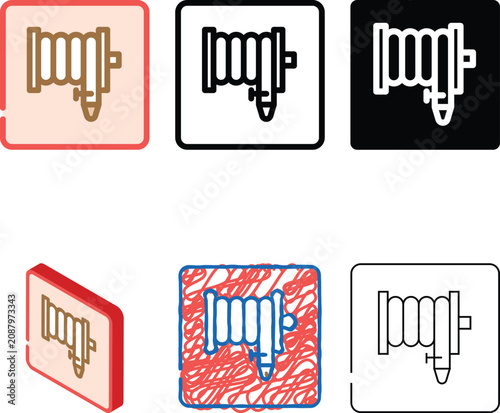 Fotografie clean fire fighting hose standpipe outlet color icon vector