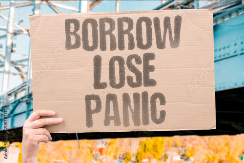 Cuadro en lienzo "Borrow lose panic" The fear of misplacing something entrusted to you