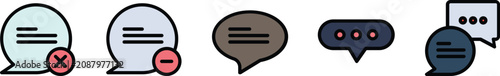 Photos Speech bubble icons with reaction symbols