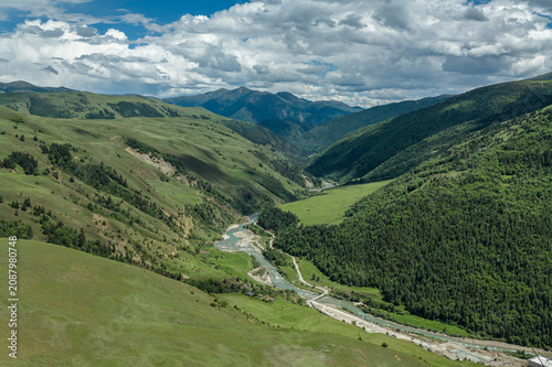 Aerial View of Naiganduo Village and Provincial Highway on Genyen South Route