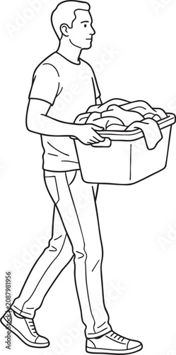 Full_body_male_carrying_laundry_202606032307 (1) - Isolated white background Adobe Illustrator Artwork