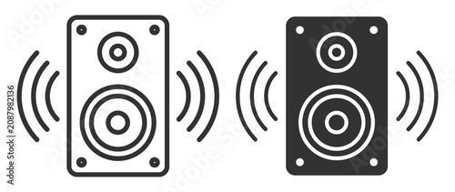 icon set of loudspeaker sound system speaker with audio wave symbol on transparent background