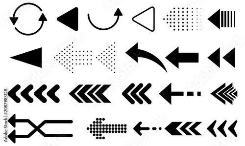 Bild auf Leinwand Collection of black arrow with transparent background, symbol direction navigati