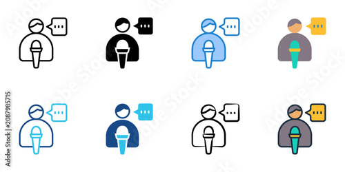 Fotografie Clarification icons set multiple style collection