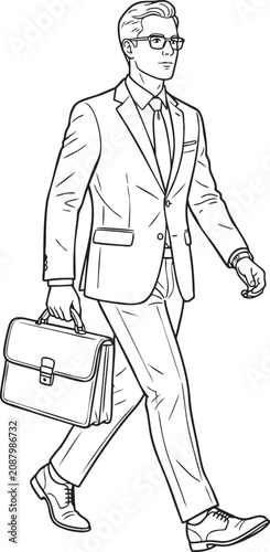 Full_body_businessman_walking_with_202606010024 - Isolated white background Adobe Illustrator Artwork