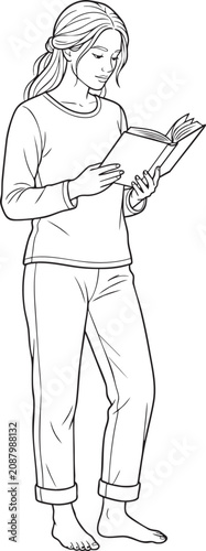 Full_body_female_reading_a_202606032315 (1) - Isolated white background Adobe Illustrator Artwork
