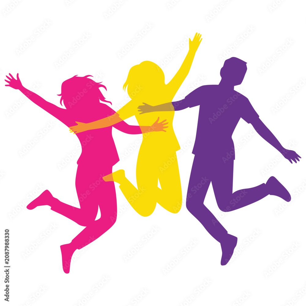 Obraz premium Youth Friendship Day Silhouette. Vector Isolated