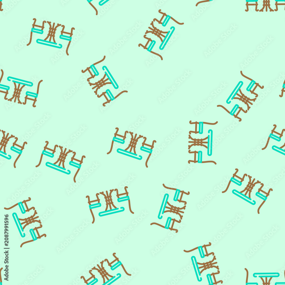 Fototapeta premium bistro set outdoor furniture vector seamless pattern bistro set outdoor furniture sign illustration