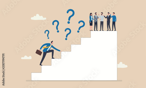 shading teams together for career or adversity concept, businessman trying hard with full effort to climb up big ladder or stairway