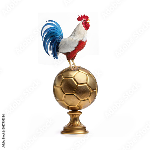 coq, champion, France, bleu blanc rouge, fierté, drapeau, ballon, bec, or, coq de France