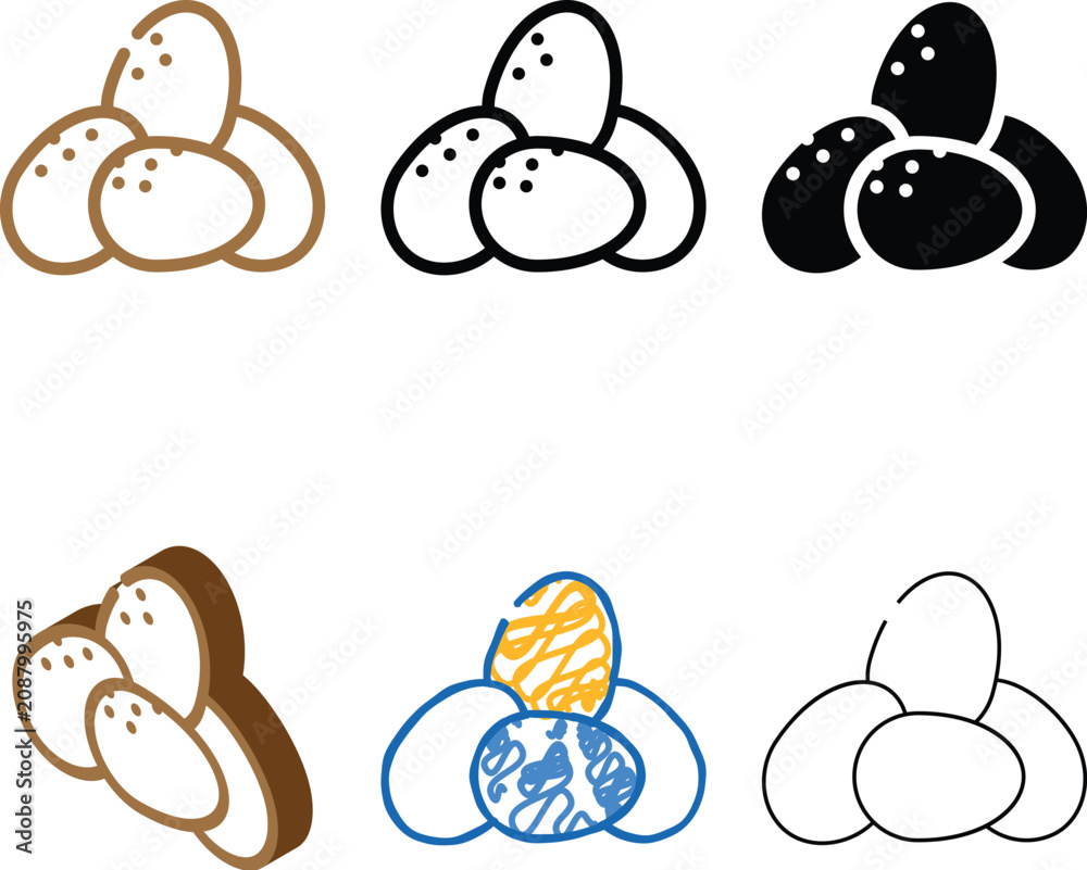 Fototapeta premium eggs chicken color icon vector. eggs chicken sign. isolated styles symbol illustration