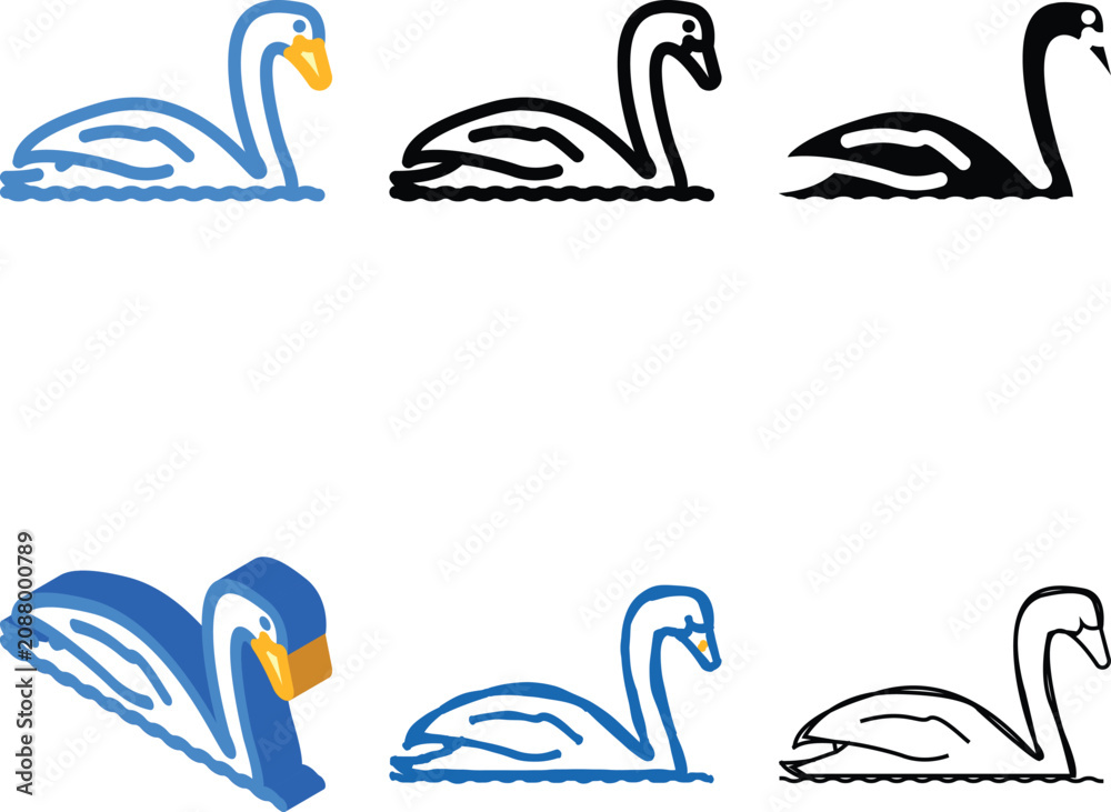 Fototapeta premium mix swan bird color icon vector. swan bird sign. isolated symbol illustration